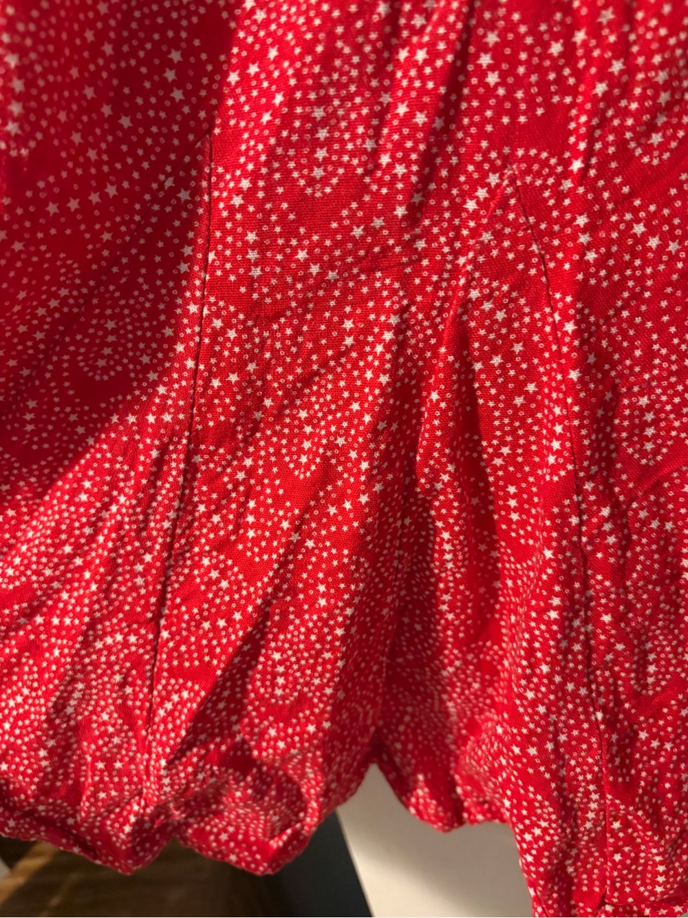 Universal Thread Red Short-Sleeve Button-Front Tunic with White Star Pattern - Picture 4 of 6